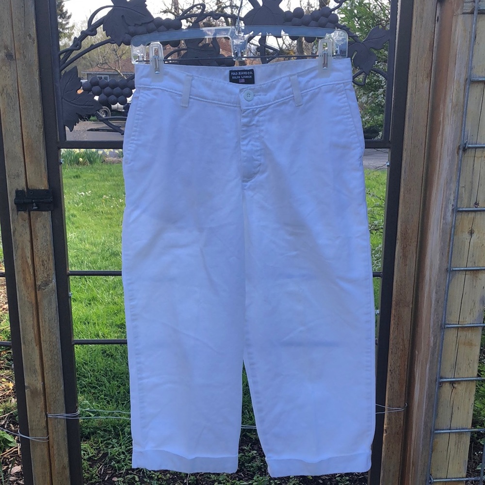 Polo Ralph Lauren white all cotton cuffed capris size 4